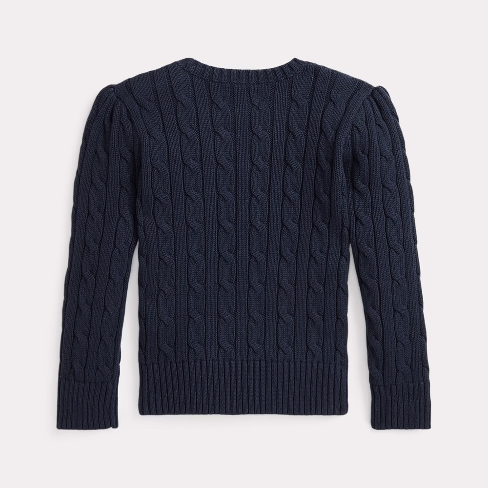 Girls Polo Ralph Lauren Cable-Knit Cotton Sweater Navy Blue NWOT - Size 3Y - Picture 2 of 10